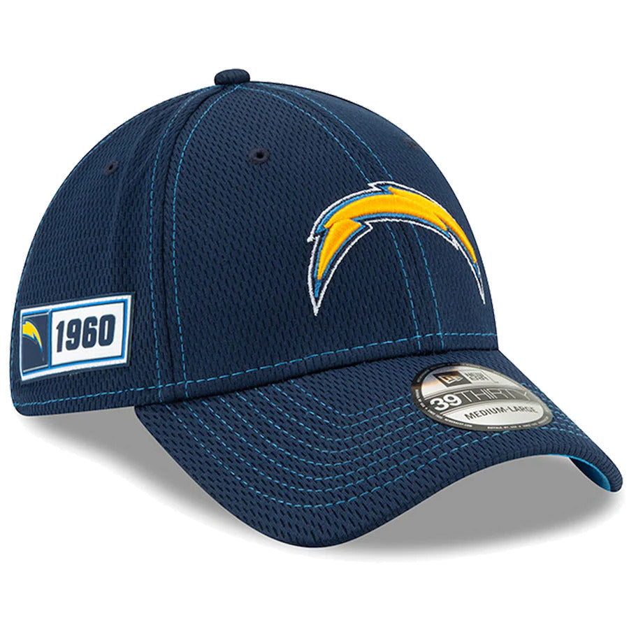 Los Angeles Chargers New Era NFL 39THIRTY 3930 Flexfit 2019 Sideline Cap Hat Navy Crown/Visor Team Color Logo