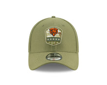 Load image into Gallery viewer, Chicago Bears New Era NFL 39THIRTY 3930 Flexfit 2019 Salute To Service Cap Hat Olive Crown/Visor Team Color Logo 
