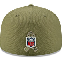 Load image into Gallery viewer, Kansas City Chiefs New Era NFL 59FIFTY 5950 Fitted 2019 Salute To Service Cap Hat Olive Crown/Visor Team Color Logo
