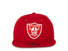 Load image into Gallery viewer, RAIDERS New Era 9FIFTY 950 Snapback Cap Hat Red Crown/Visor Red/White Logo 50th Anniversary Side Patch
