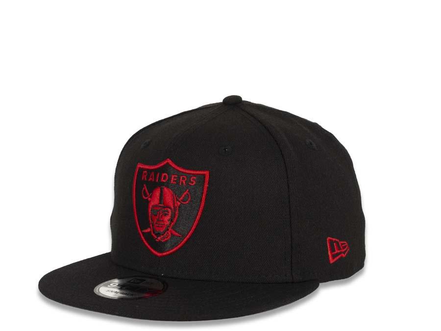 New Era NFL 9Fifty 950 Snapback Las Vegas Raiders Cap Hat Black Crown Red/Black Logo