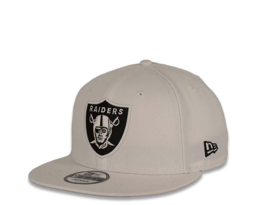 New Era NFL 9Fifty 950 Snapback Las Vegas Raiders Cap Hat White Crown White/Black Logo