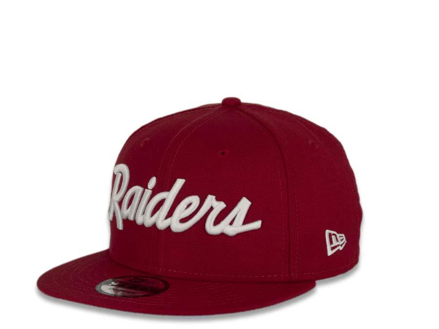 New Era NFL 9Fifty 950 Snapback Las Vegas Raiders Cap Hat Red Crown White 