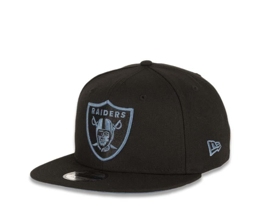 New Era NFL 9Fifty 950 Snapback Las Vegas Raiders Cap Hat Black Crown Sky Blue/Black Logo Sky Blue UV