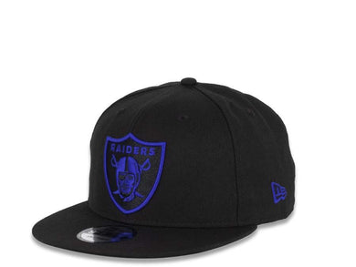 New Era NFL 9Fifty 950 Snapback Las Vegas Raiders Cap Hat Black Crown Royal/Black Logo Black UV