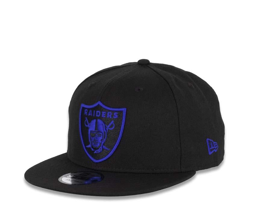New Era NFL 9Fifty 950 Snapback Las Vegas Raiders Cap Hat Black Crown Royal/Black Logo Black UV