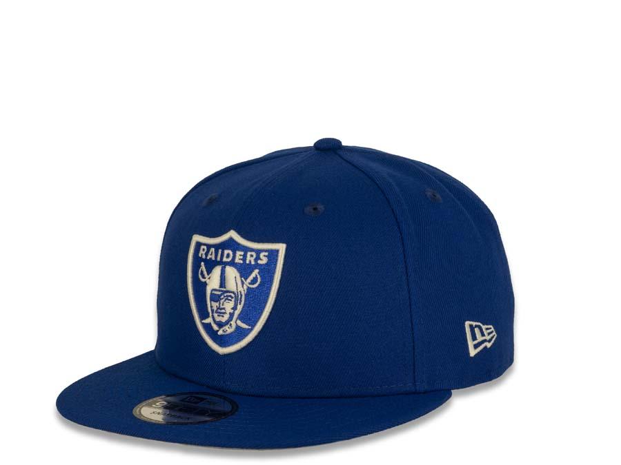 New Era NFL 9Fifty 950 Snapback Las Vegas Raiders Cap Hat Light Royal Crown White/Light Royal Logo Gray UV
