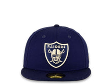 Load image into Gallery viewer, New Era NFL 59Fifty 5950 Fitted Las Vegas Raiders Cap Hat Dark Royal Crown White/Dark Royal Logo Black UV
