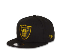 Load image into Gallery viewer, New Era NFL 9Fifty 950 Snapback Las Vegas Raiders Cap Hat Black Crown Yellow/Black Logo Black UV

