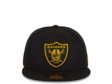 Load image into Gallery viewer, New Era NFL 9Fifty 950 Snapback Las Vegas Raiders Cap Hat Black Crown Yellow/Black Logo Black UV
