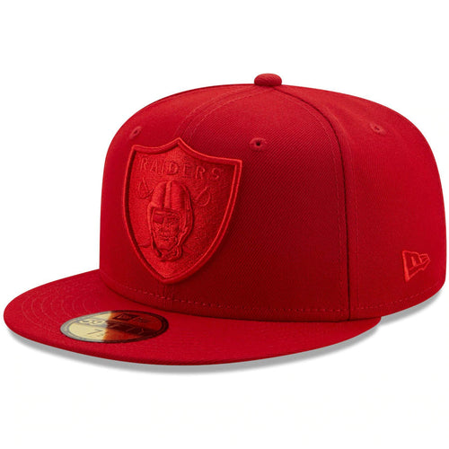 Las Vegas Raiders New Era 59FIFTY 5950 Fitted Cap Hat Scarlet Red Crown/Visor Red Logo (Color Pack)