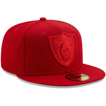 Load image into Gallery viewer, Las Vegas Raiders New Era 59FIFTY 5950 Fitted Cap Hat Scarlet Red Crown/Visor Red Logo (Color Pack)
