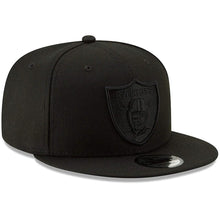 Load image into Gallery viewer, Las Vegas Raiders New Era NFL 9FIFTY 950 Snapback Cap Hat Black Crown/Visor Black Logo 
