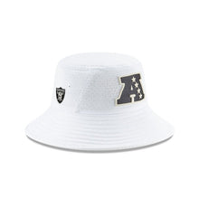 Load image into Gallery viewer, Oakland Raiders New Era NFL Bucket Cap Hat White Crown/Visor Black/White Logo 
