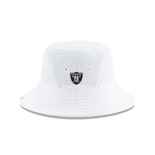 Load image into Gallery viewer, Oakland Raiders New Era NFL Bucket Cap Hat White Crown/Visor Black/White Logo 
