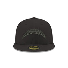 Load image into Gallery viewer, Los Angeles Chargers New Era NFL 59FIFTY 5950 Fitted Cap Hat Black Crown/Visor Black Logo 
