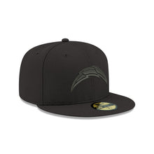 Load image into Gallery viewer, Los Angeles Chargers New Era NFL 59FIFTY 5950 Fitted Cap Hat Black Crown/Visor Black Logo 
