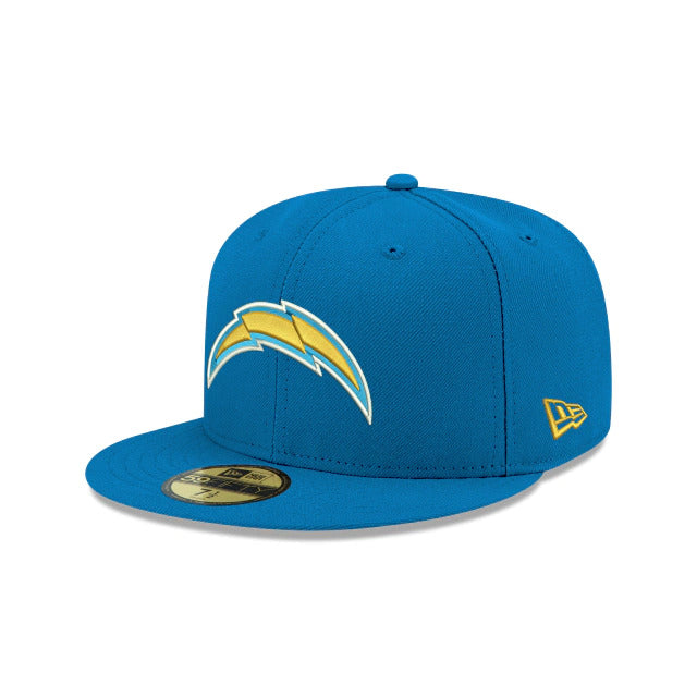 Los Angeles Chargers New Era NFL 59FIFTY 5950 Fitted Cap Hat Sky Blue Crown/Visor Team Color Logo