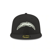 Load image into Gallery viewer, Los Angeles Chargers New Era NFL 59FIFTY 5950 Fitted Cap Hat Black Crown/Visor White/Black Logo
