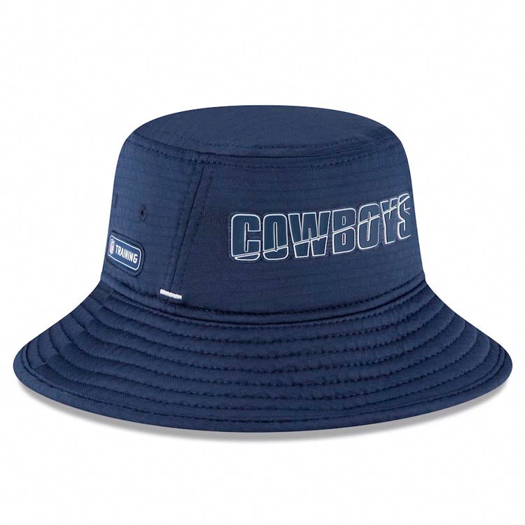 Dallas Cowboys New Era NFL Bucket Cap Hat Navy Blue Crown/Visor Team Color Logo (2022 NFL Training Camp)