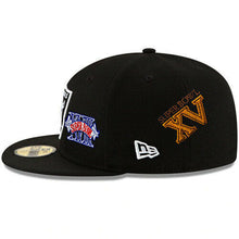 Load image into Gallery viewer, Los Angeles Raiders New Era NFL 59FIFTY 5950 Fitted Cap Hat Black Crown/Visor Team Color Logo (Count The Rings)
