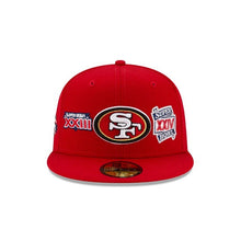 Load image into Gallery viewer, San Francisco 49ers New Era NFL 59FIFTY 5950 Fitted Champions Cap Hat Red Crown/Visor Team Color Logo Patches 
