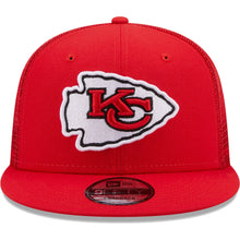 Load image into Gallery viewer, Kansas City Chiefs New Era NFL 9FIFTY 950 Mesh Trucker Snapback Cap Hat Red Crown/Visor Team Color Logo 
