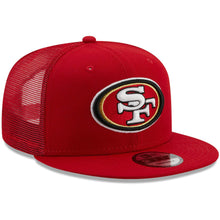 Load image into Gallery viewer, San Francisco 49ers New Era NFL 9FIFTY 950 Mesh Trucker Snapback Cap Hat Red Crown/Visor Team Color Logo 
