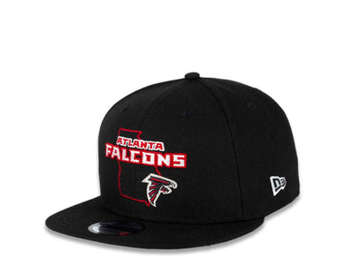 Atlanta Falcons New Era NFL 9FIFTY 950 Snapback Cap Hat Black Crown/Visor Black/Red Logo with State Map (Logo State)