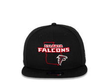 Load image into Gallery viewer, Atlanta Falcons New Era NFL 9FIFTY 950 Snapback Cap Hat Black Crown/Visor Black/Red Logo with State Map (Logo State)
