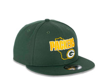 Load image into Gallery viewer, Green Bay Packers New Era NFL 9FIFTY 950 Snapback Cap Hat Green Crown/Visor Green/Yellow Logo with State Map (Logo State)
