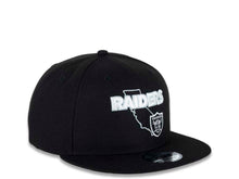 Load image into Gallery viewer, Las Vegas Raiders New Era 9FIFTY 950 Snapback Cap Hat Black Crown/Visor Team Color Logo with State Map (Logo State)
