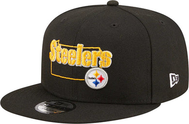 Pittsburgh Steelers New Era NFL 9FIFTY 950 Snapback Cap Hat Black Crown/Visor Team Color Logo with State Map (Logo State)