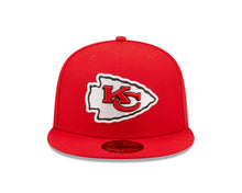 Load image into Gallery viewer, Kansas City Chiefs New Era NFL 59FIFTY 5950 Fitted Cap Hat Red Crown/Visor Team Color Logo with Side Patch (City Side) 
