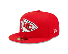 Load image into Gallery viewer, Kansas City Chiefs New Era NFL 59FIFTY 5950 Fitted Cap Hat Red Crown/Visor Team Color Logo with Side Patch (City Side) 
