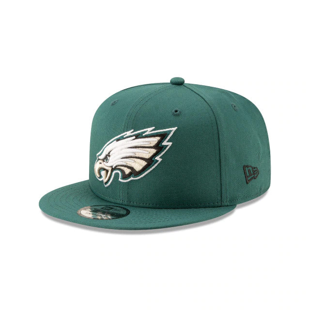 Philadelphia Eagles New Era NFL 9FIFTY 950 Snapback Cap Hat Green Crown/Visor Team Color Logo 