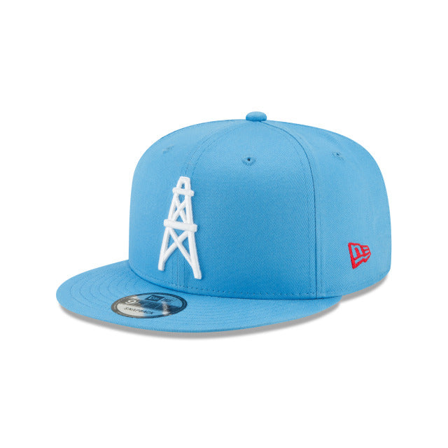 Houston Oilers New Era NFL 9FIFTY 950 Snapback Cap Hat Sky Blue Crown/Visor White Retor Logo