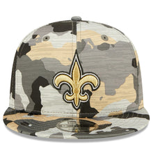 Load image into Gallery viewer, New Orleans Saints New Era NFL 9FIFTY 950 Snapback Cap Hat Team Color Camo Crown/Visor Team Color Logo (2022 NFL Training Camp)
