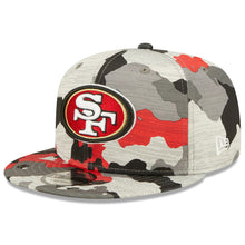 Load image into Gallery viewer, San Francisco 49ers New Era NFL 9FIFTY 950 Snapback Cap Hat Team Color Camo Crown/Visor Team Color Logo (2022 NFL Training Camp)
