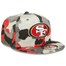 Load image into Gallery viewer, San Francisco 49ers New Era NFL 9FIFTY 950 Snapback Cap Hat Team Color Camo Crown/Visor Team Color Logo (2022 NFL Training Camp)
