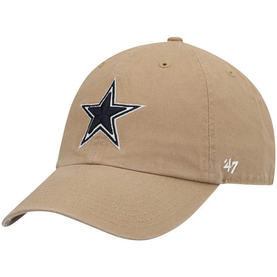 Dallas Cowboys '47 Brand NFL Clean Up Adjustable Cap Hat Khaki Crown/Visor Team Color Logo