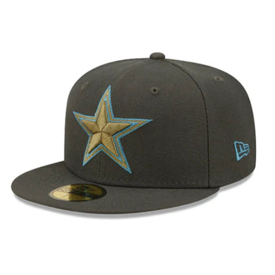 Dallas Cowboys New Era NFL 59FIFTY 5950 Fitted Cap Hat Dark Gray Crown/Visor Multi-Color Logo Cream UV (Color Pack)
