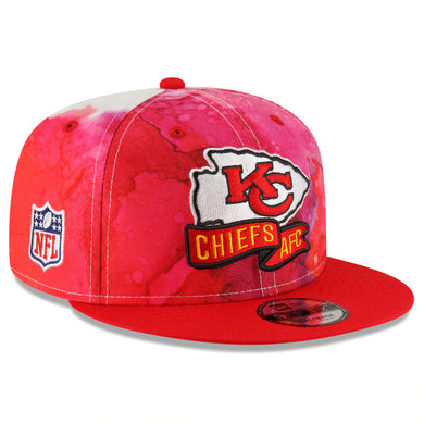 Kansas City Chiefs New Era NFL 9FIFTY 950 Snapback Cap Hat Red/White Crown Red Visor Team Color Logo (2022 Sideline Ink)