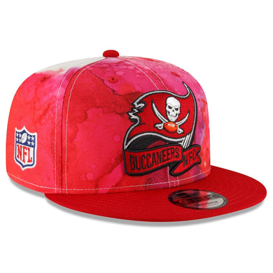 Tampa Bay Buccaneers New Era NFL 9FIFTY 950 Snapback Cap Hat Red/White Crown Red Visor Team Color Logo Red UV (2022 Sideline Ink)