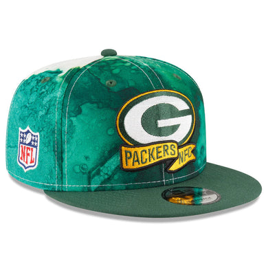 Green Bay Packers New Era 9FIFTY 950 Snapback Cap Hat Green/White Crown Green Visor Team Color Logo (2022 Sideline Ink)