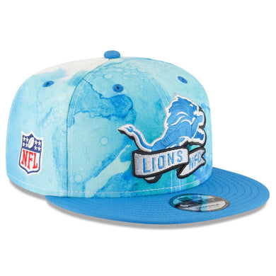 Detroit Lions New Era NFL 9FIFTY 950 Snapback Cap Hat Royal Blue/White Crown Royal Blue Visor Team Color Logo (2022 Sideline Ink)