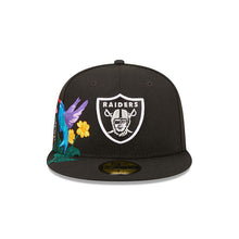 Load image into Gallery viewer, Las Vegas Raiders New Era 59FIFTY 5950 Fitted Cap Hat Black Crown/Visor Team Color Logo (Blooming)
