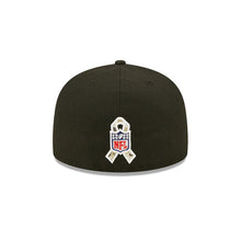 Load image into Gallery viewer, Los Angeles Chargers New Era NFL 59FIFTY 5950 Fitted Cap Hat Black Crown/Visor Camo Logo America Side Patch (2022 Salute To Service)

