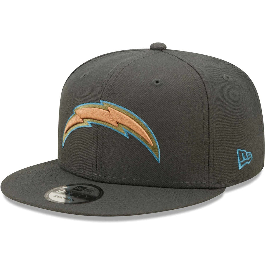 Los Angeles Chargers New Era NFL 9FIFTY 950 Snapback Cap Hat Dark Gray Crown/Visor Multi-Color Logo Gray UV (Color Pack)