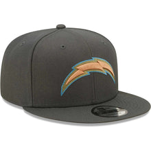 Load image into Gallery viewer, Los Angeles Chargers New Era NFL 9FIFTY 950 Snapback Cap Hat Dark Gray Crown/Visor Multi-Color Logo Gray UV (Color Pack)
